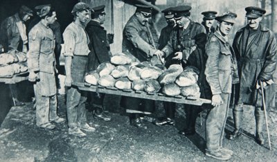 Inspecting bread at a bakery in France, illustration from 